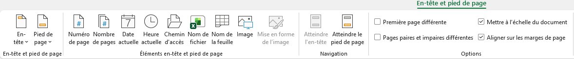 Onglet En-t&ecirc;te et pied de page