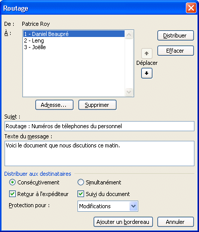 Word 2003 - Routage de documents