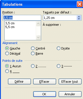 word 2003:format-tabulation2