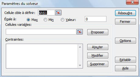 Excel 2007:Donnée-Solveur