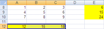 Excel 2007 : Dernière écran avec la commande somme automatique