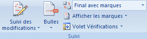 Word 2007:Révision-Suivi