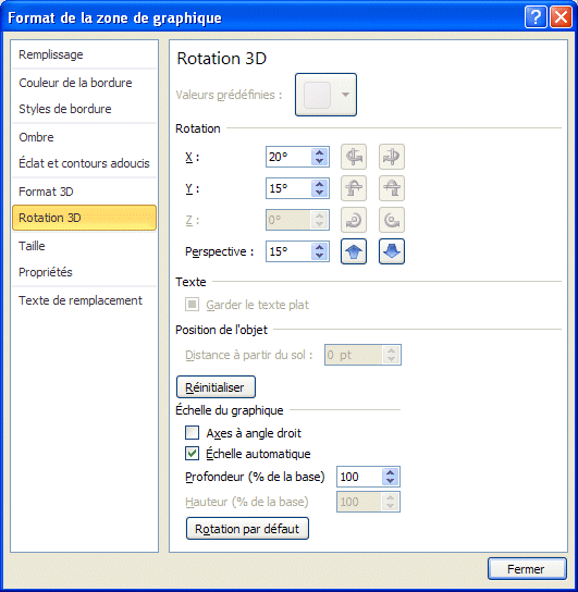 Excel 2007-2010 Rotation 3D