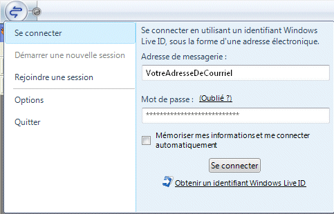 Menu Microsoft SharedView