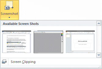 Office 2010 - Bouton de capture d'écran