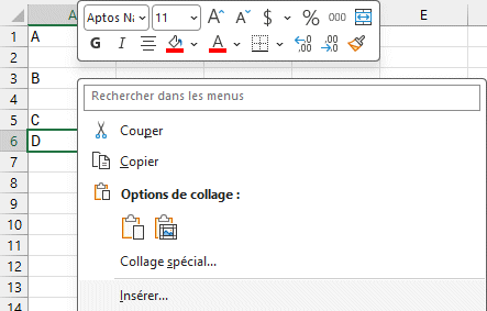Sélectionne de la ligne