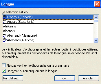 word 2003:outils langue2