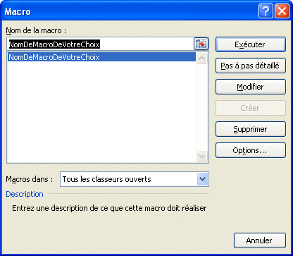 Excel 2007 - Fenêtre macros