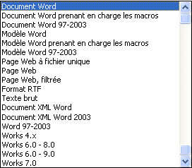 Word 2007 : Autres formats de fichiers