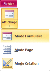 Access 2010 - Formulaire - Affichage  Mode formulaire