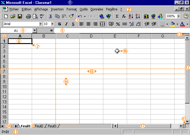 Interface d'Excel